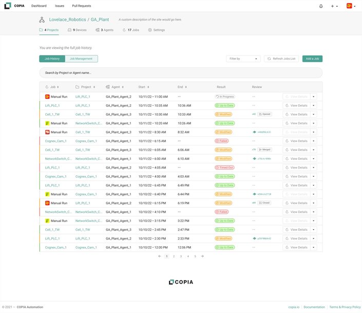 Copia Automation’s DeviceLink™ simplifies backup and change detection for industrial automation devices